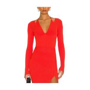 NICHOLAS Red Ribbed Knit Top